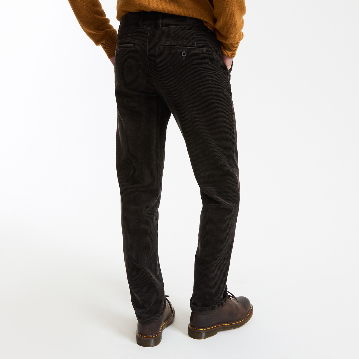 COLEÇÃO LA REDOUTE<br>Calças chino em veludo, corte regular