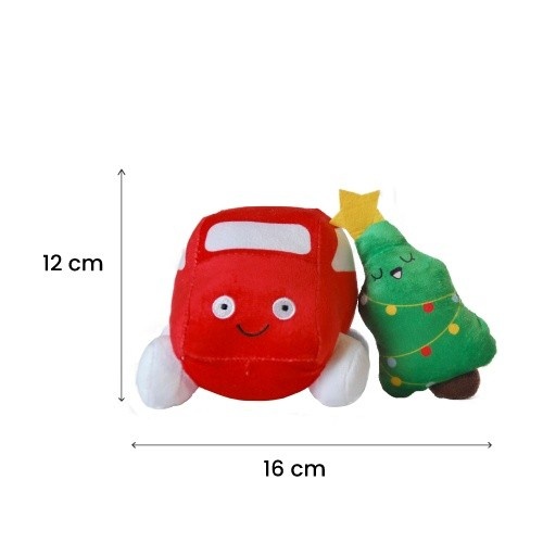 Carrinho de pelúcia natalino Patasbox para cães