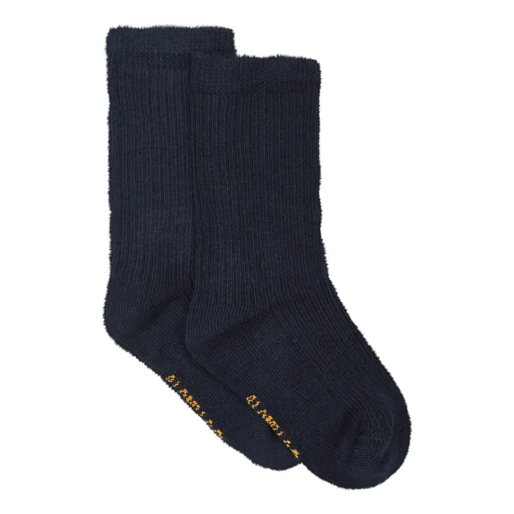 Bonton Chaussettes Côtelées | Bleu marine