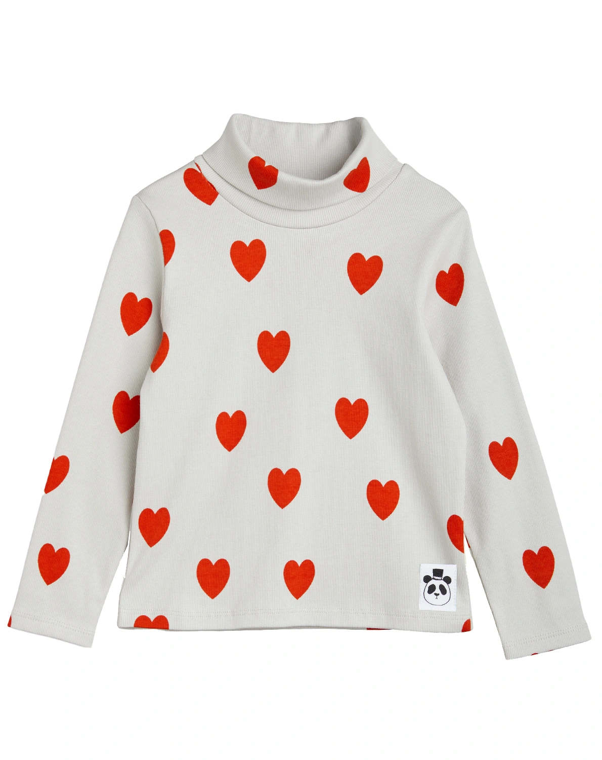 Rollkragenpullover HEARTS AOP in grey
