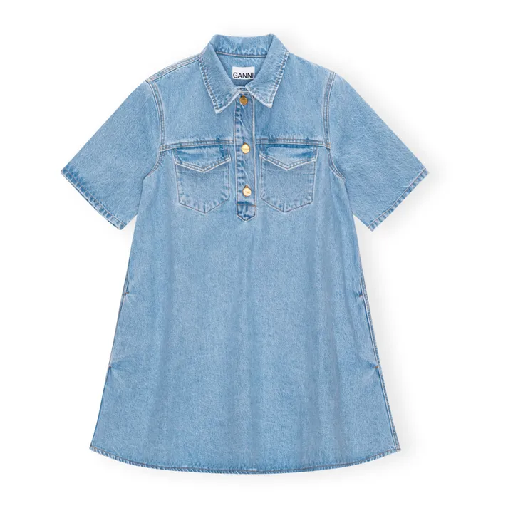 Ganni Robe Cutline Denim Coton Bio | Mid Blue