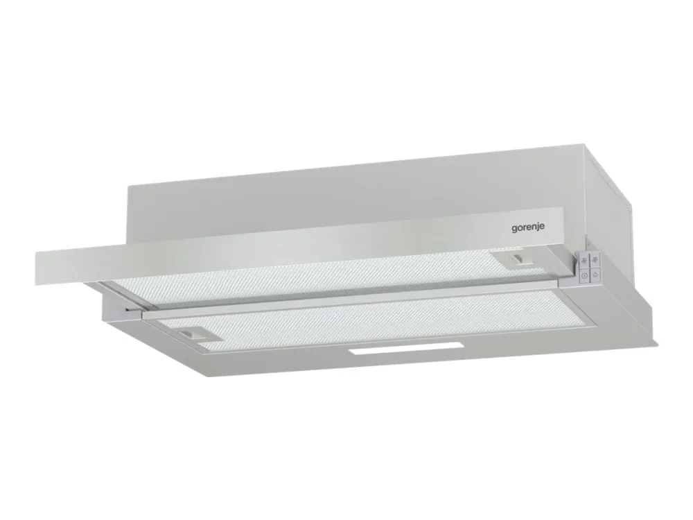 Gorenje Essential TH62E3X - Hætte - teleskopisk - bredde: 60 cm - dybde: 30.6 cm - udtrækning og recirkulation (-) - rustfrit stål