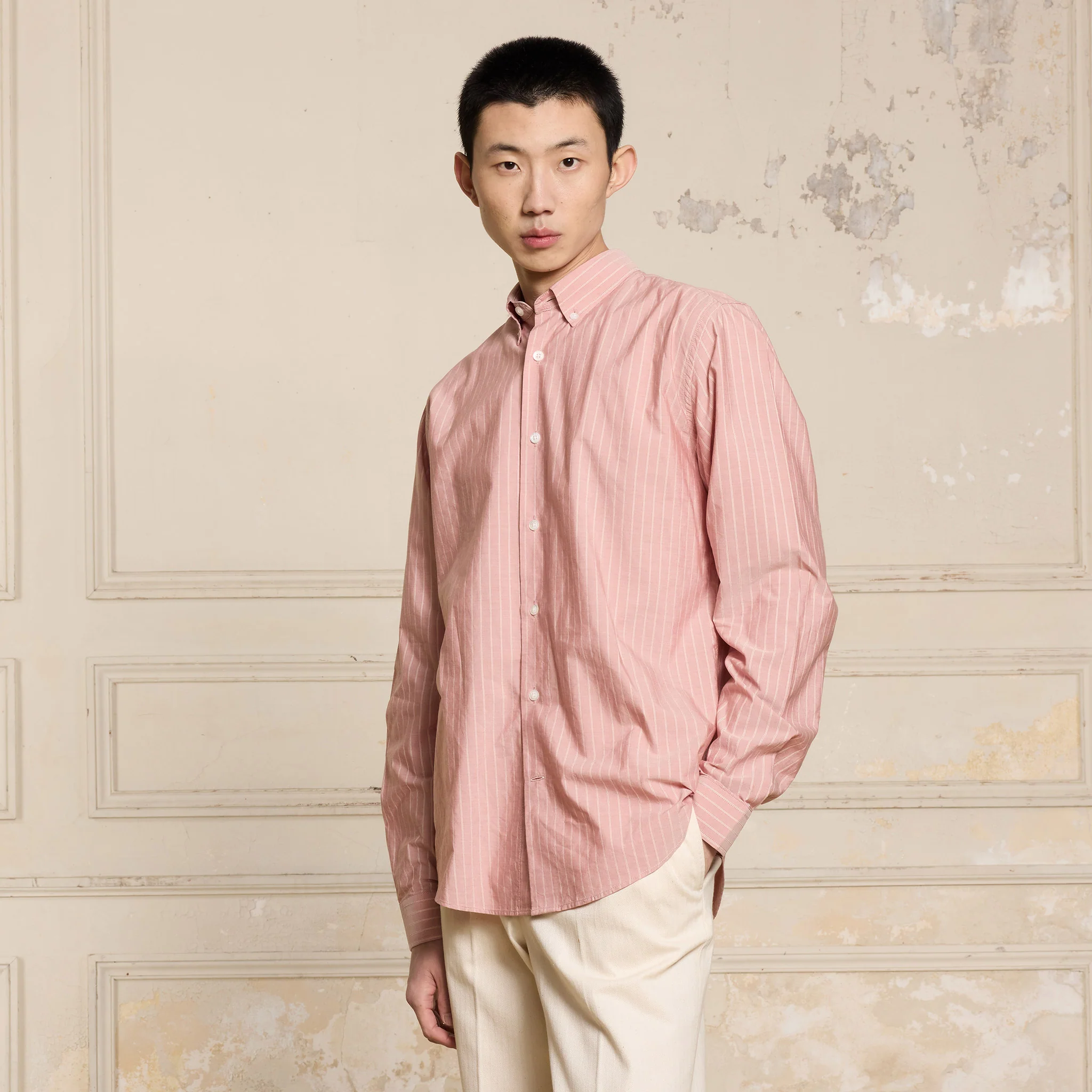 Pink striped shirt
