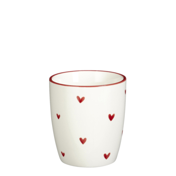 Beker hart rood - h8,5xd8cm