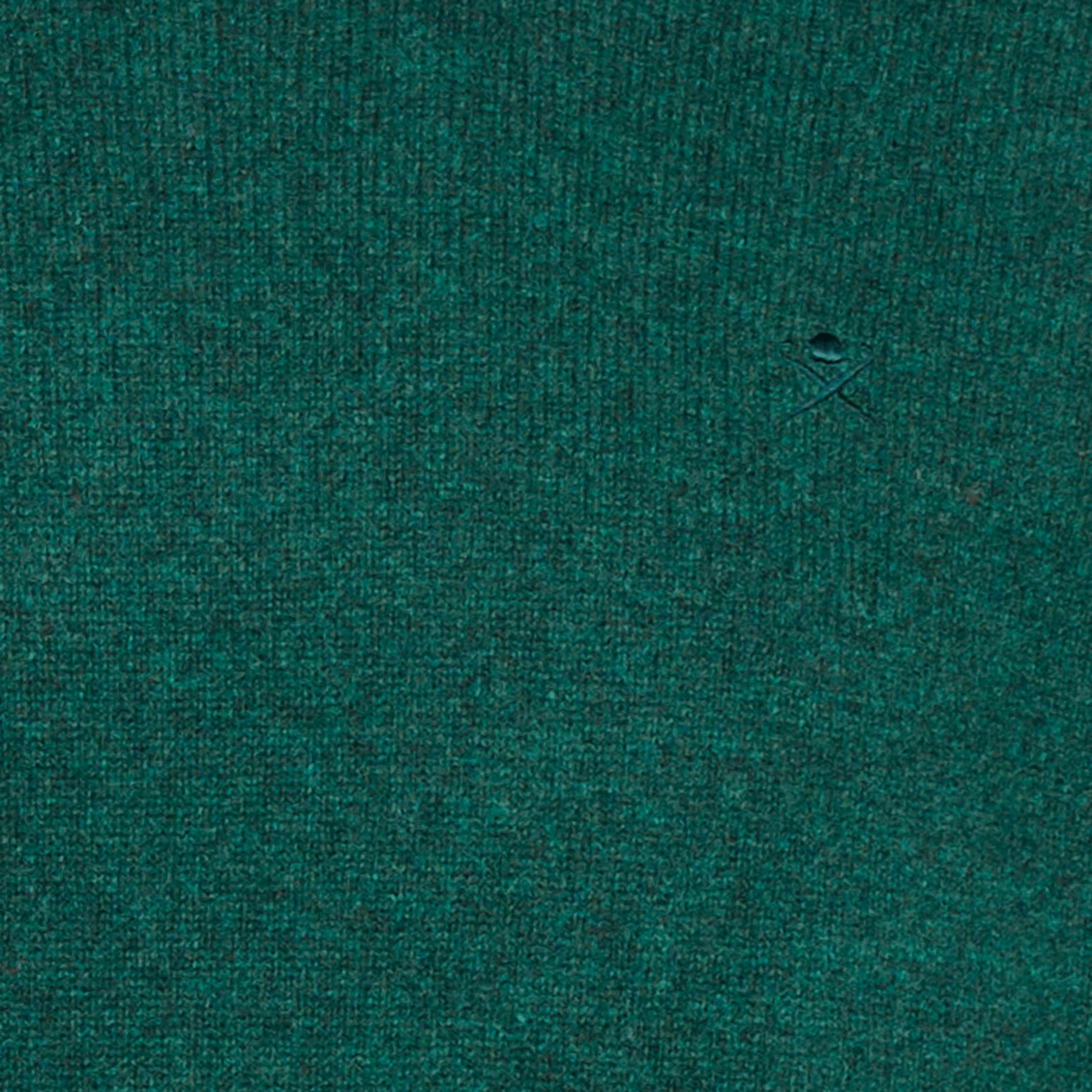 Pull regular-fit col rond brodé en laine | Vert