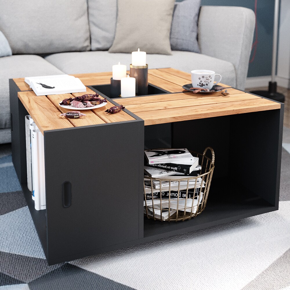 Vicco Couchtisch Sofatisch Beistelltisch Anton Anthrazit Kaffeetisch Ablage
