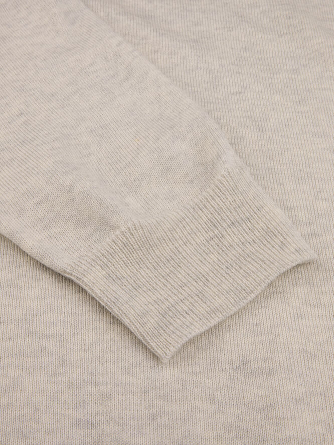 Stenströms Sweater Knitted Crew Neck With Patch Merino Wool Grey