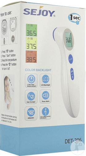Sejoy DET-306 Thermometre Infrarouge Sans Contact 1 Pièce