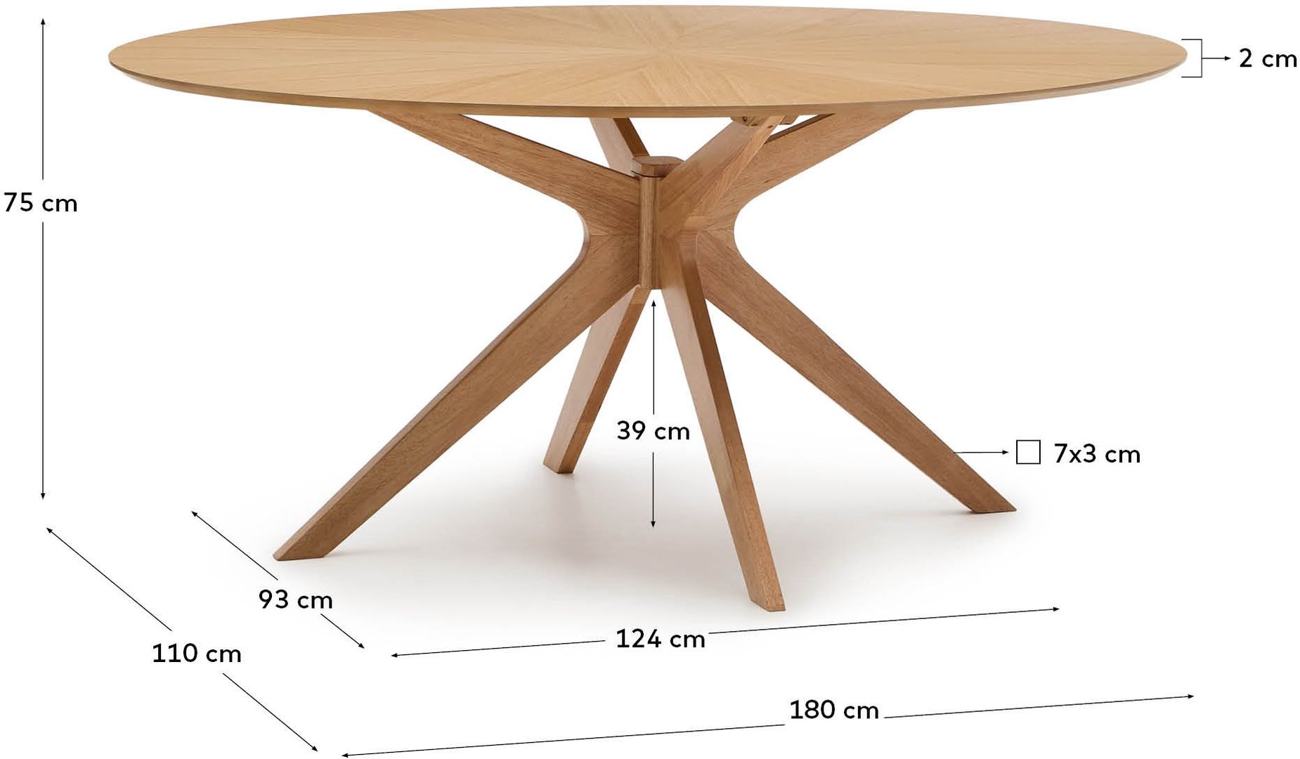 Kave Home   Naanim Naturel Eettafel