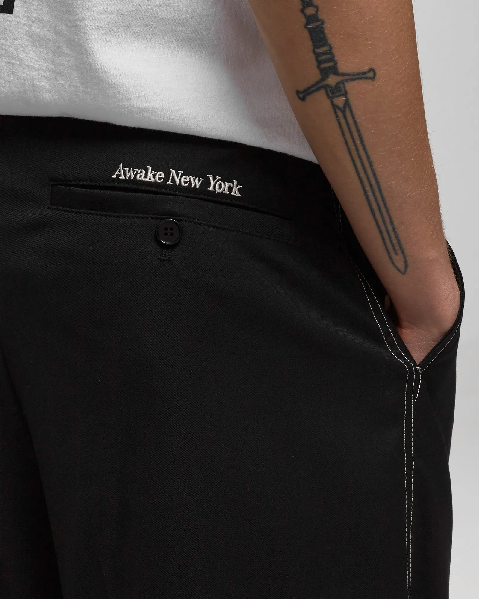Awake LIGHTWEIGHT WOOL ELASTICATED WOVEN PANT