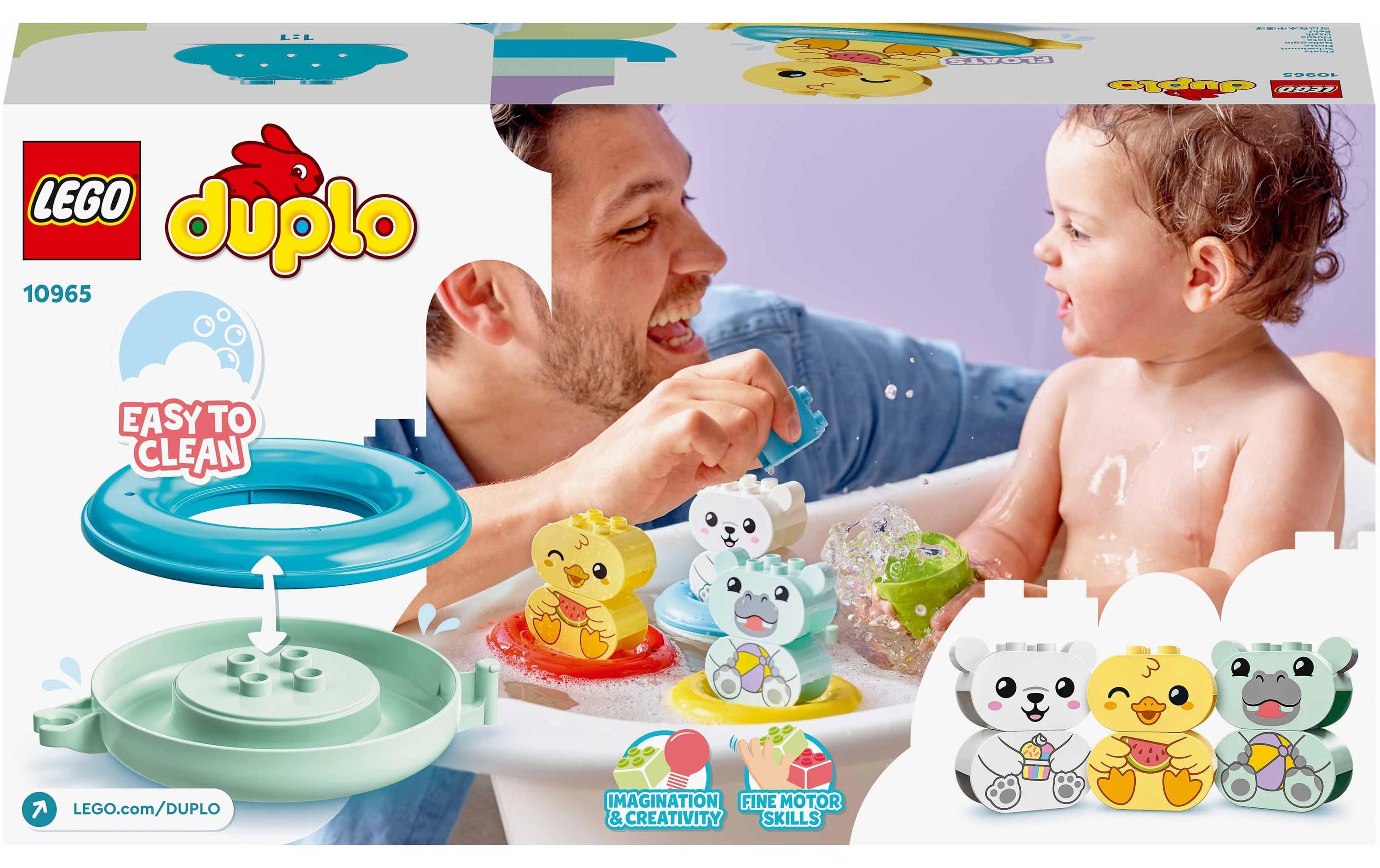 DUPLO® Badewannenspass: Schwimmender Tierzug 10965Badewannenspielzeug für Vorschulkinder ab 18 Monaten