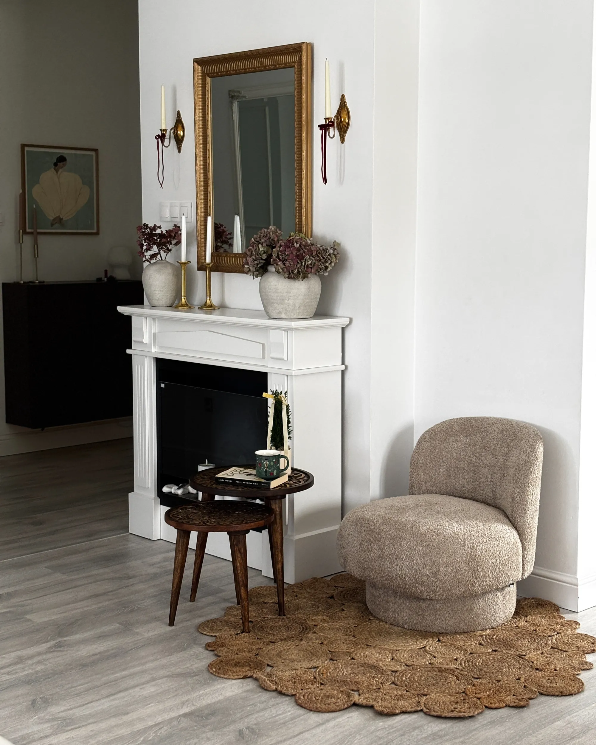 Draaifauteuil AYLO Bouclé Taupe