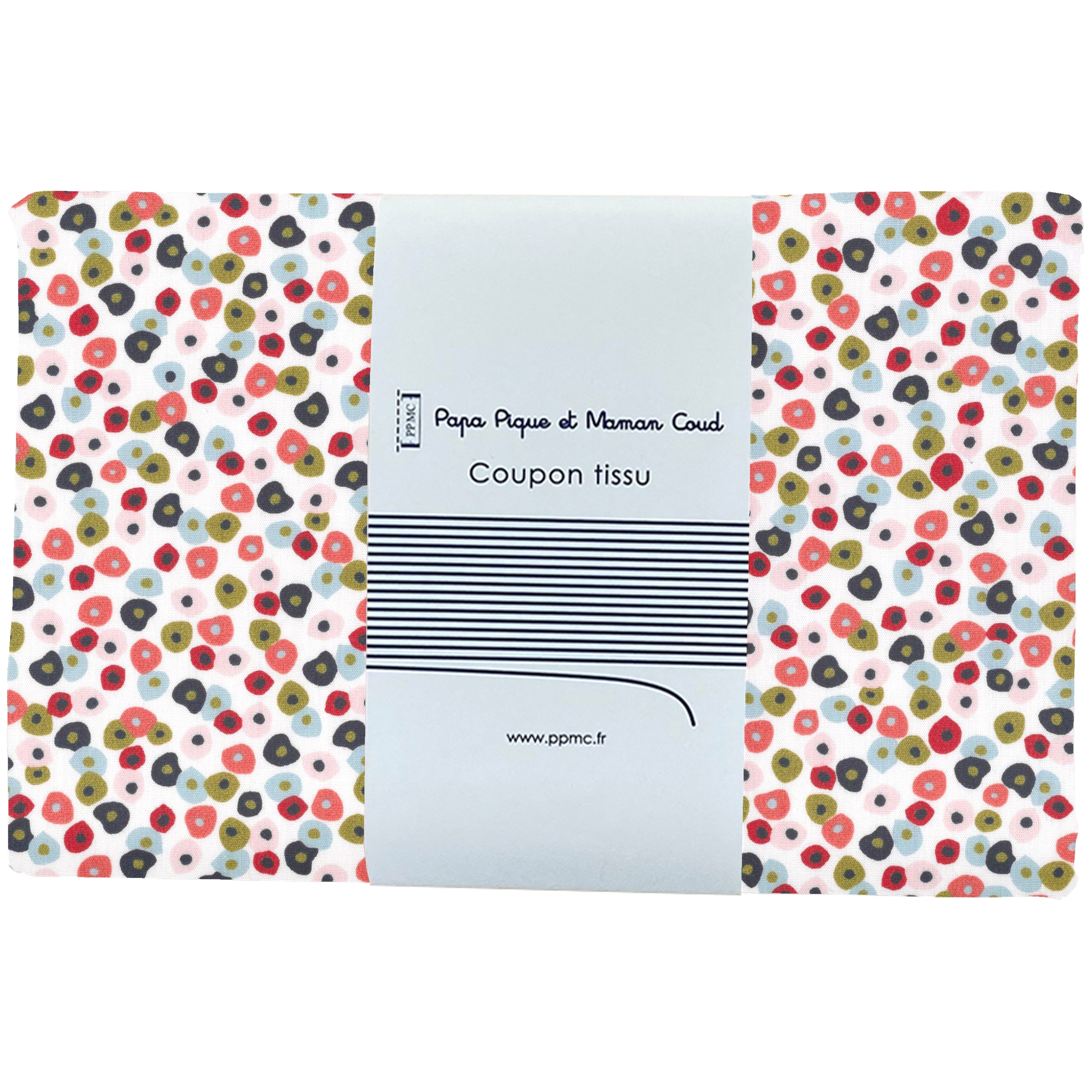 Coupon Tissu 1 M Ex2325 Ronds De Fleur Orangé