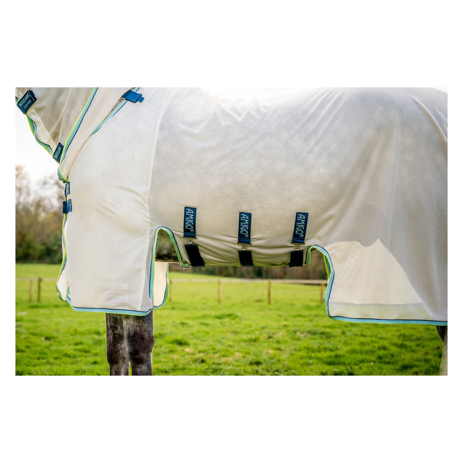 HORSEWARE Fliegendecke AMIGO Bug Buster  - chalk/navy/blue/haze