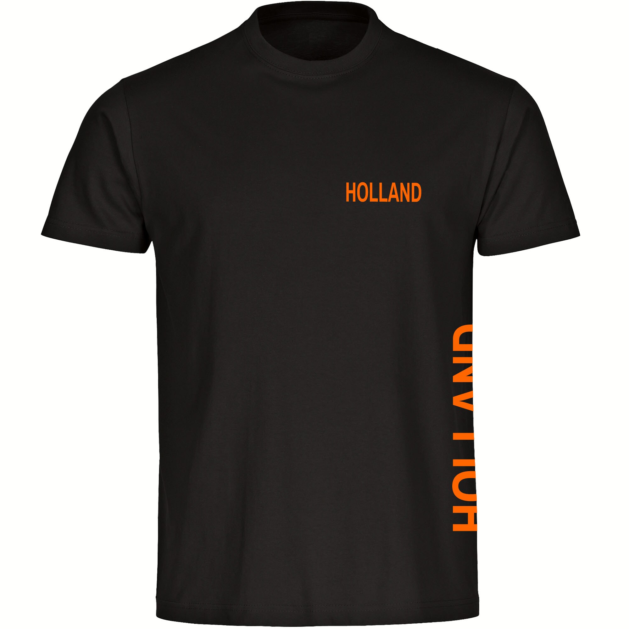 multifanshop® Kinder T-Shirt - Holland - Brust & Seite - Druck orange