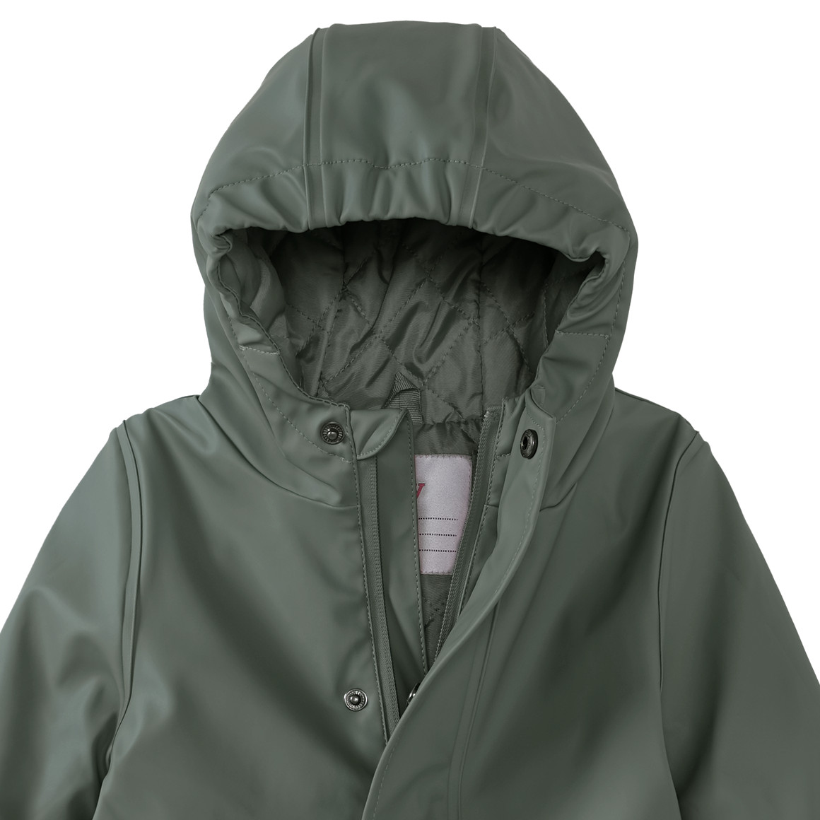 Famy Baby Regenoverall mit gestepptem Futter oliv