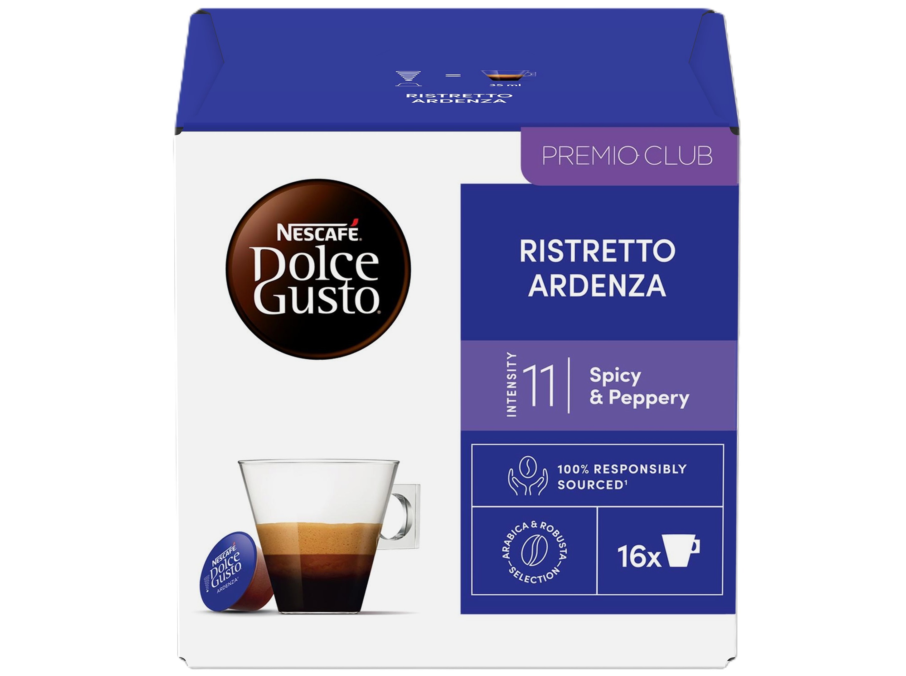 CÁPSULAS DOLCE GUSTO CAFÉ RISTRETTO ARDENZA 16UN