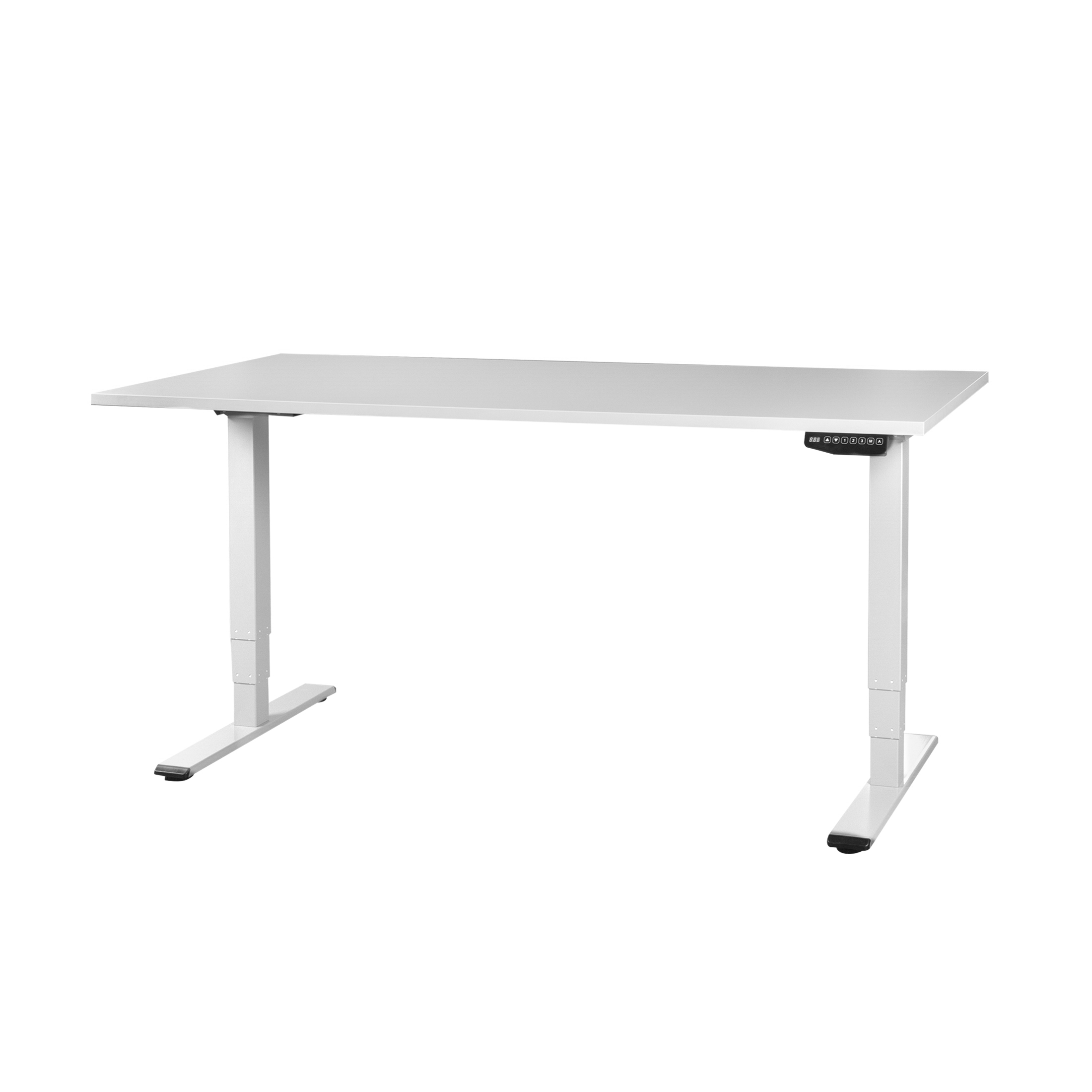 CONTINI höhenverstellbarer Bürotisch 180 x 80 cm grau / Gestell weiss
