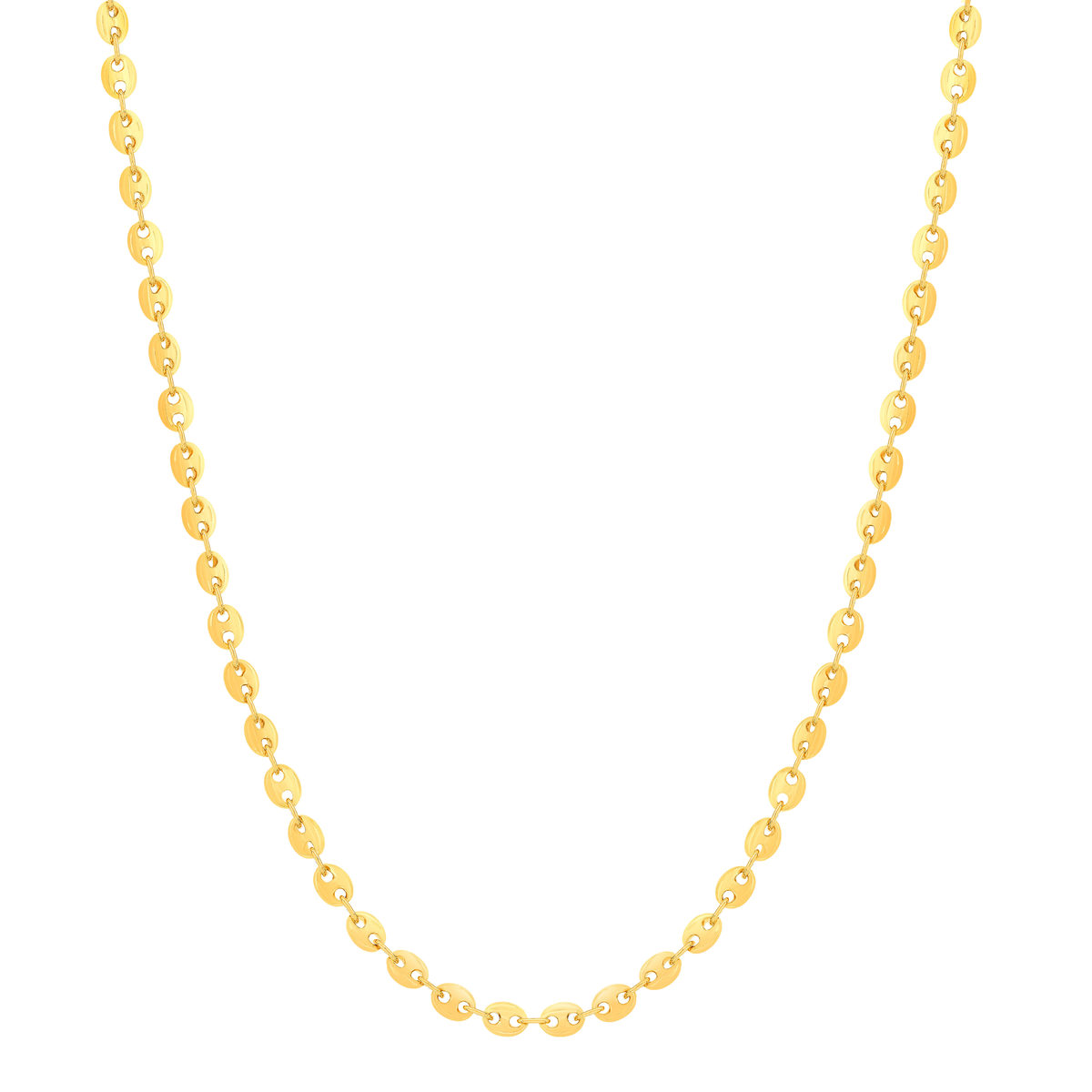 Collier plaqué or maille grain de café 50 cm
