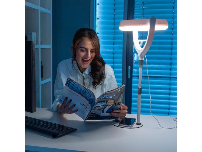 4smarts Videoleuchte Selfie LoomiPod klein Stimmungsvolles, dimmbares Ringlicht für den Tisch