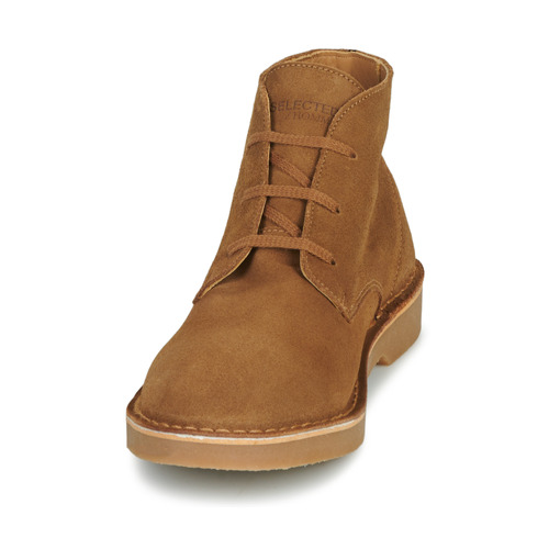 Selected - SLHRIGA NEW SUEDE DESERT BOOT - Cognac