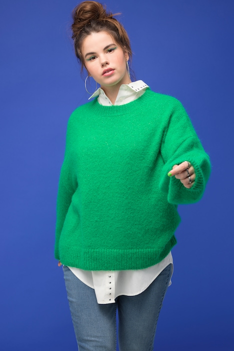 Pullover, oversized, Rundhals, Langarm