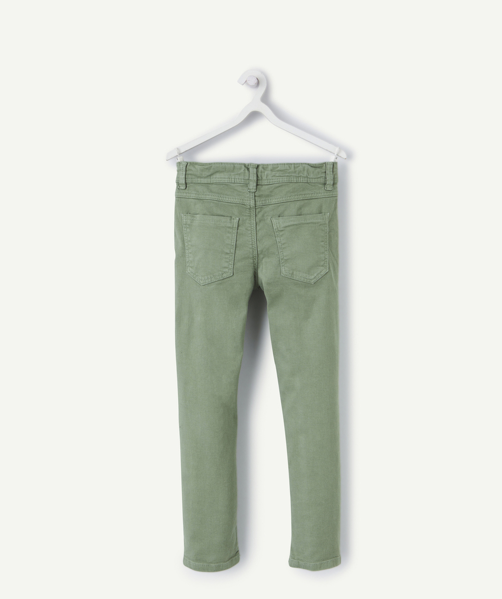 pantalon skinny garçon en fibres recyclées vert