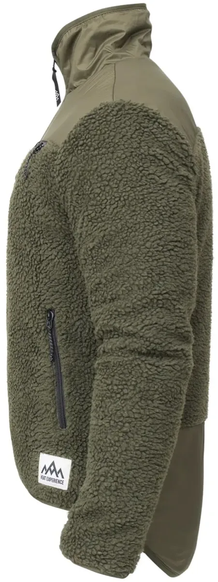Heat Experience Unisex HeatX Heated Pile Fleece Olive Green