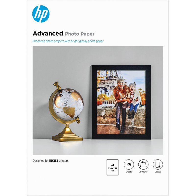 Papier photo glacé HP Advanced A4 250 g - 25 feuilles