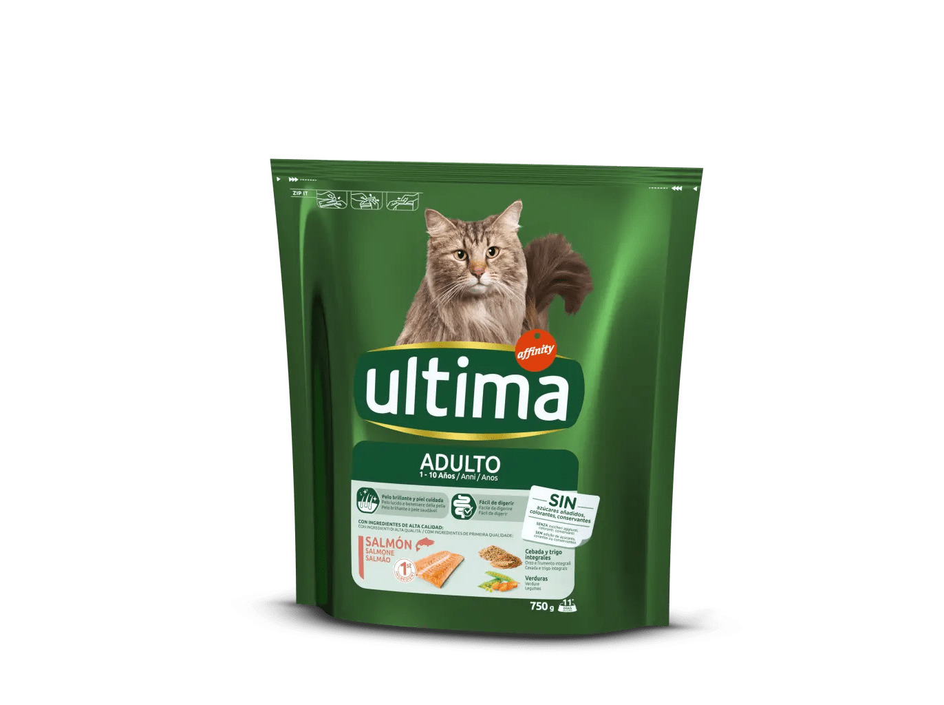 RAÇÃO PARA GATO ULTIMA ADULT COM SALMÃO 750G