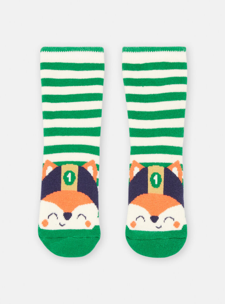 Chaussettes à rayures vertes pour bébé garçon