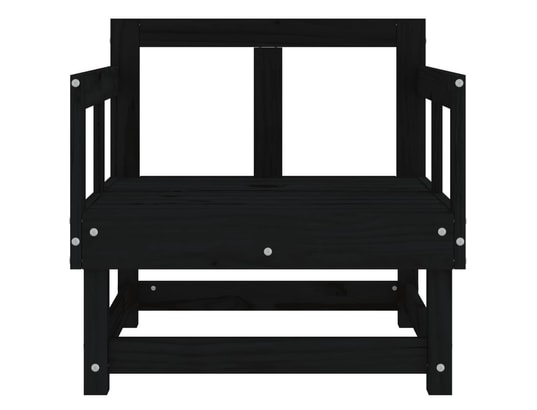 VIDAXL - Fauteuil Chaises de jardin 2 pcs noir bois massif de pin