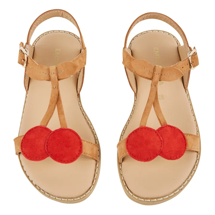 Emile et Ida Sandales Cerises Cuir | Rouge