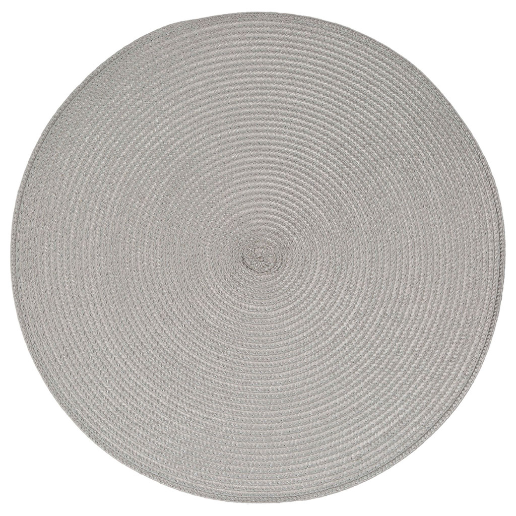 Set de table rond tressé gris clair D 38cm