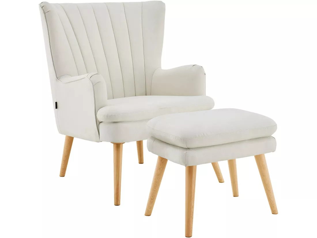 Zenia | Chaise d'appoint rembourrée en PU crème
