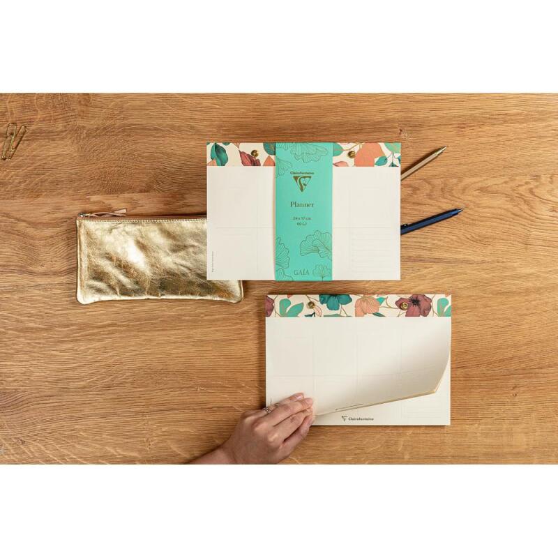 Gaïa beige, bloc planner à rivets 24 x 17 cm 60 feuillets imprimés détachables