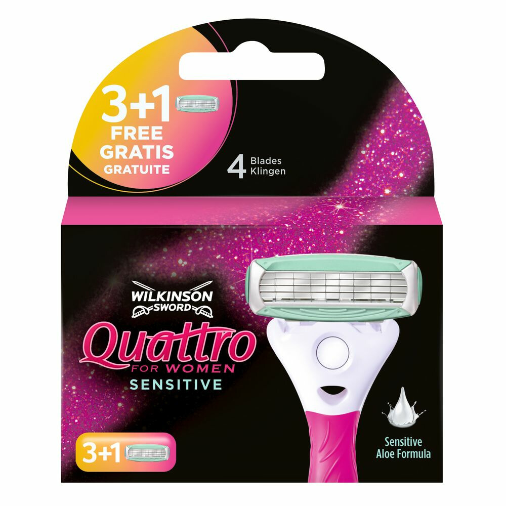 Wilkinson Quattro Sensitive Vrouwen Navulmesjes4 stuks