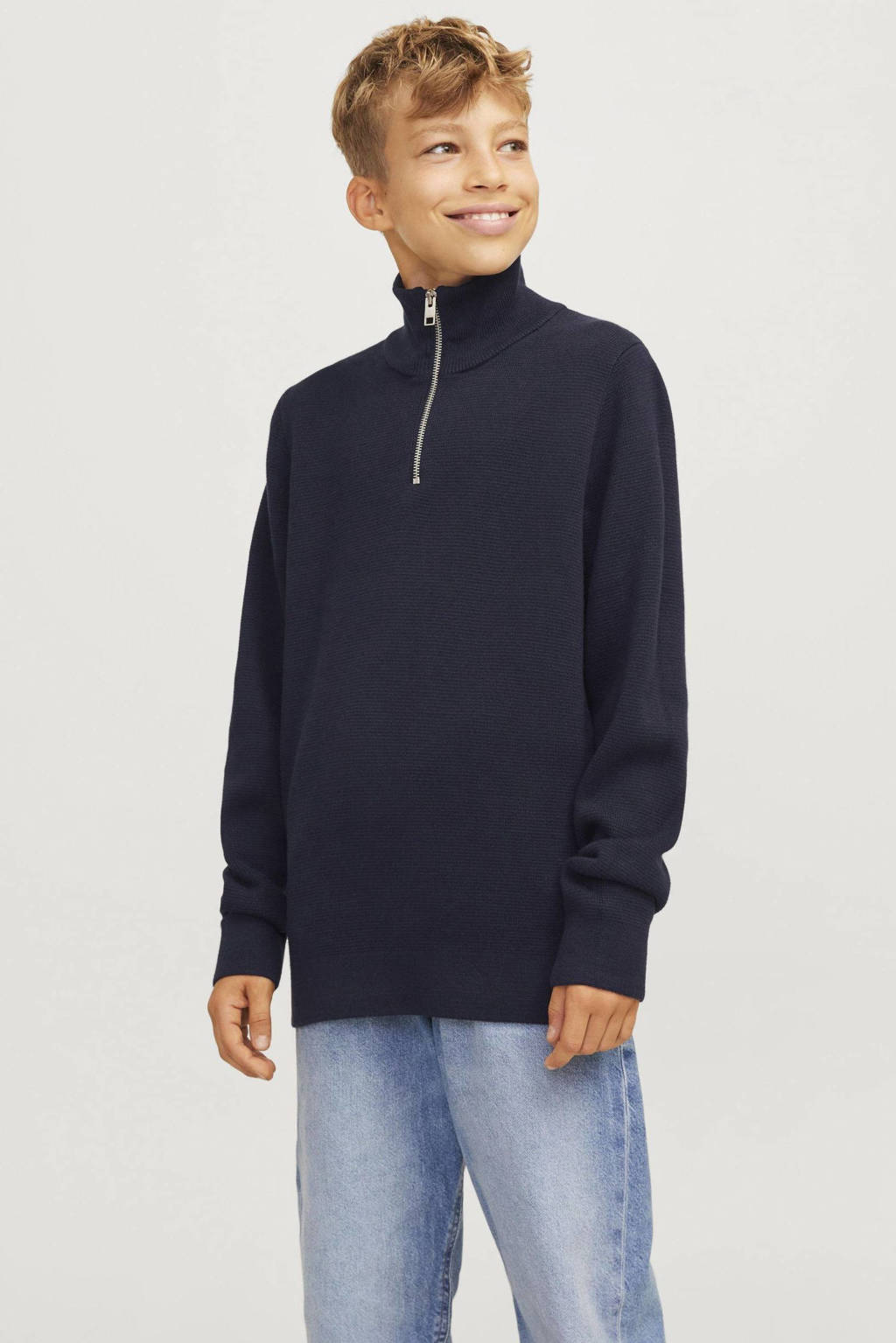 JACK & JONES gebreide trui donkerblauw