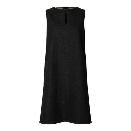 Selected Femme Cora Short Denimkjole, Black Denim, 40