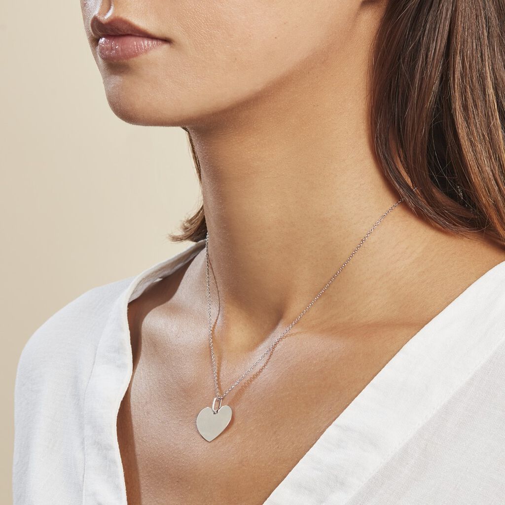 Pendentif Eba Argent Blanc