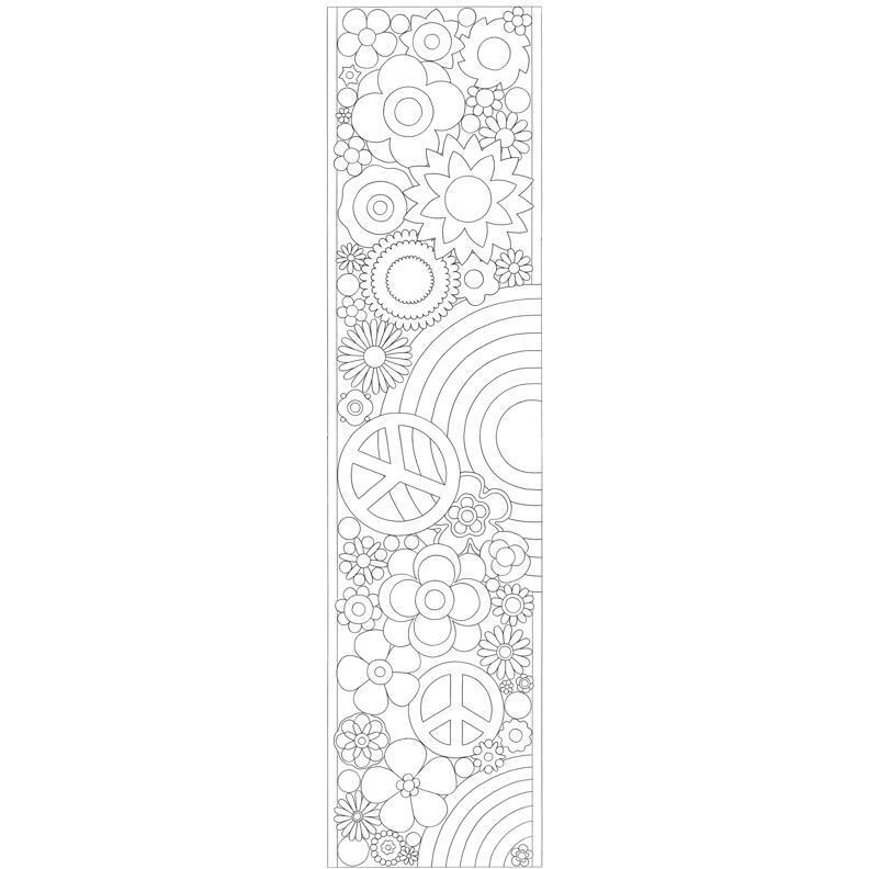 Echarpe 100% soie - 180x43cm Flowerpower - Blanc