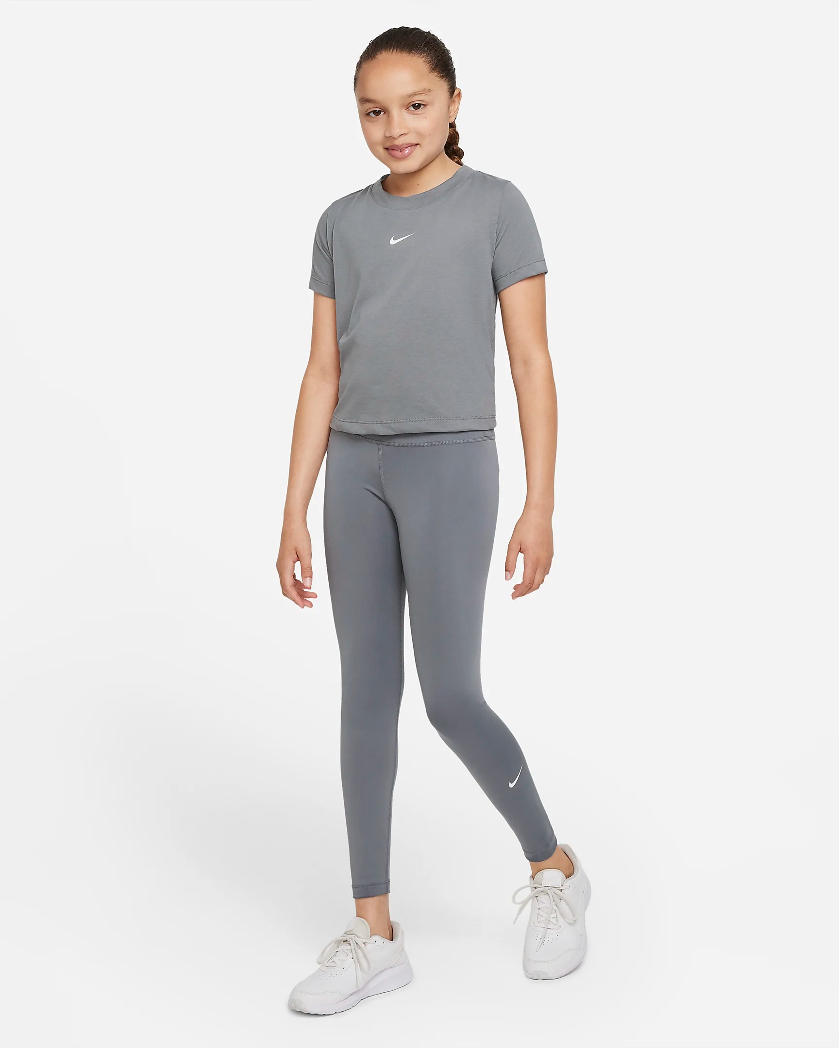 Dri-FIT One Tights Junior 084/Smoke Grey/White