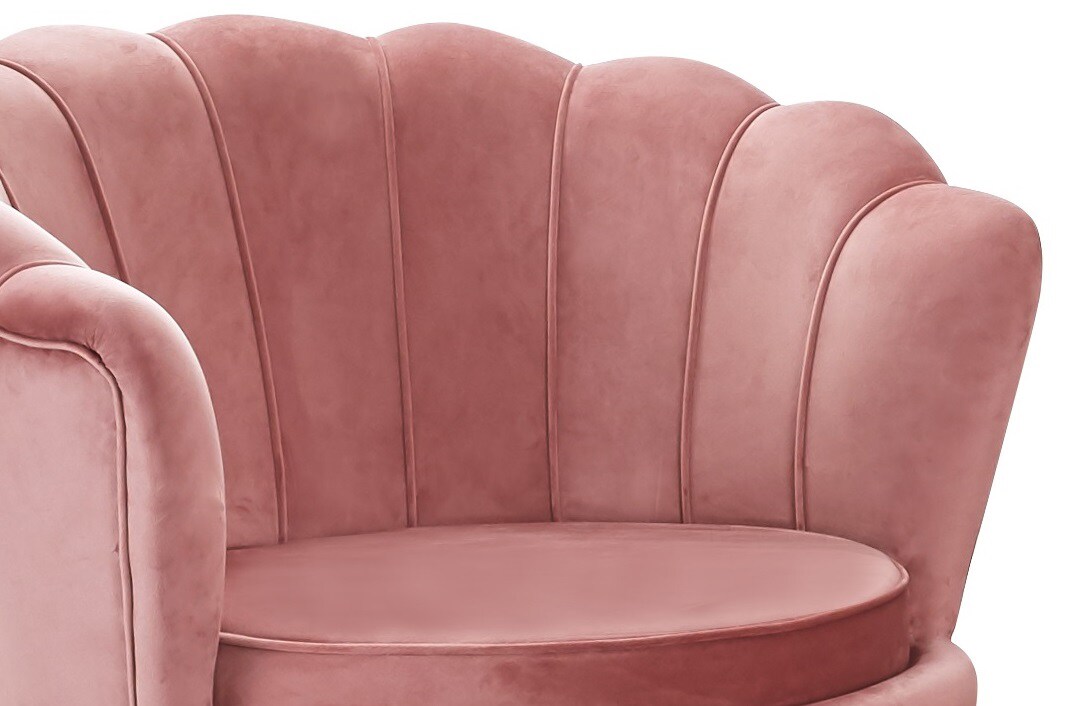 Muschelsessel Samt Rose Relaxsessel Polstersessel Ohrensessel Loungesessel