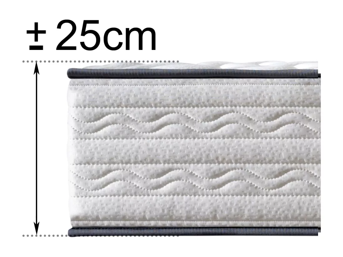 Matelas Mousse 180x200 Firenza - Ferme - Réversible - Côté Été/hiver - H25 Cm