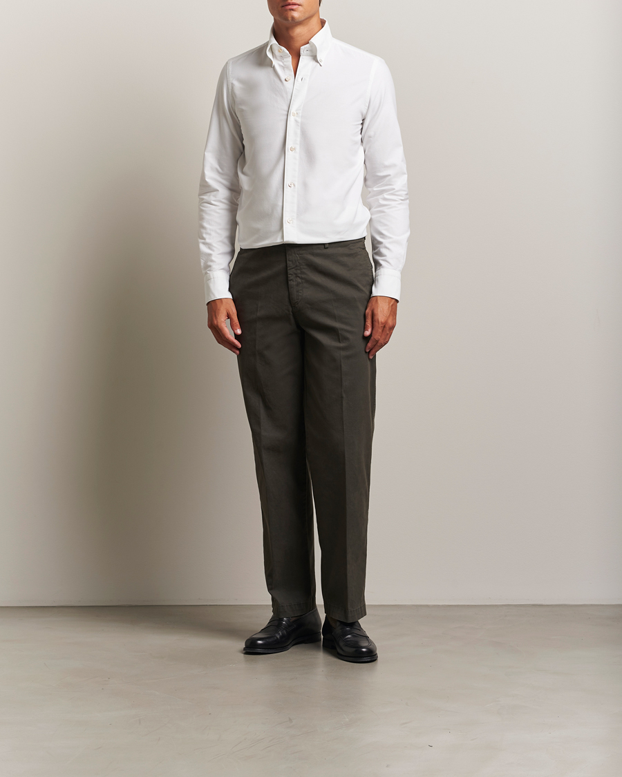 Finamore Napoli Gaeta Oxford Button Down Shirt White
