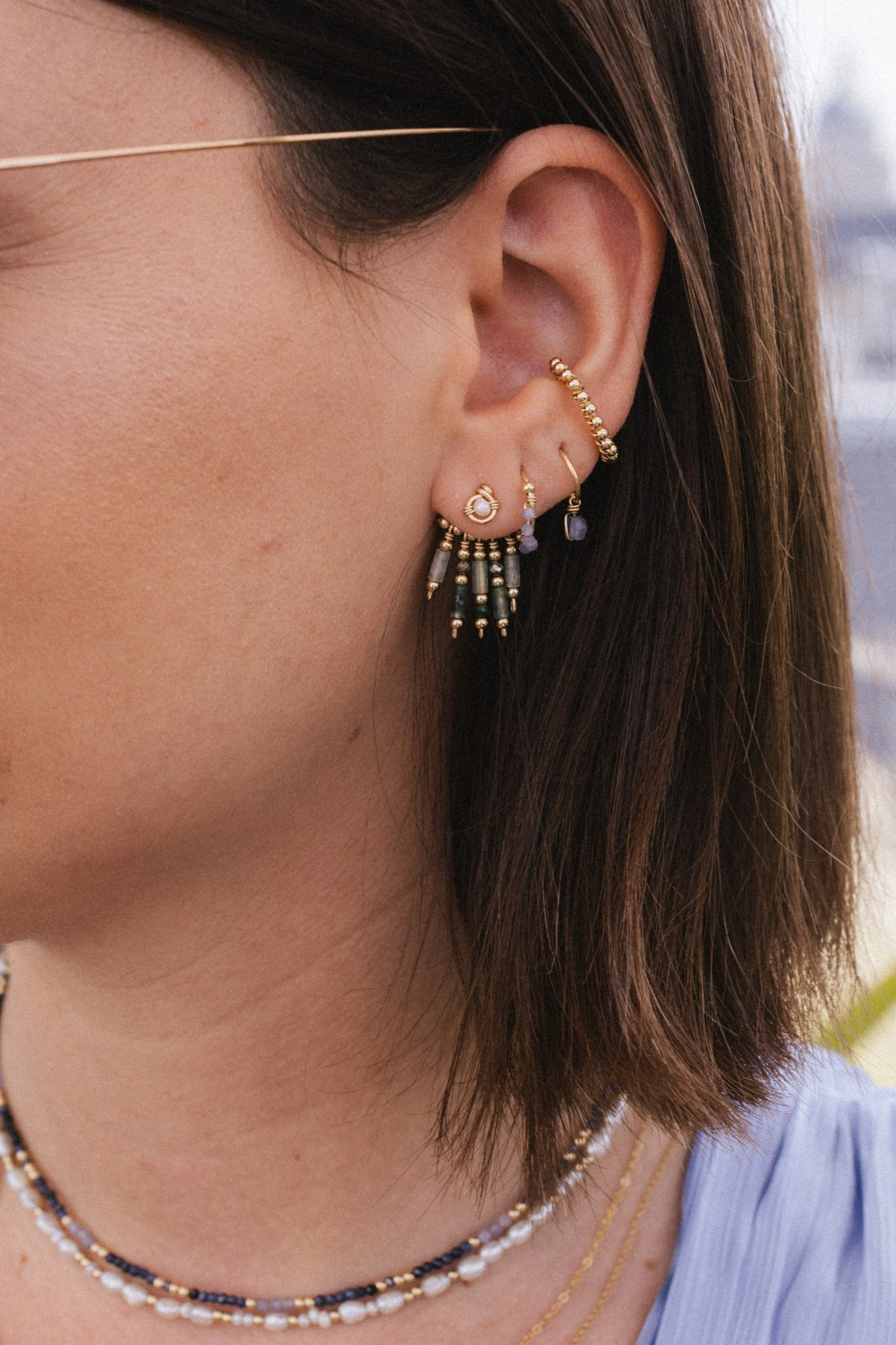 Dos de boucle d'oreille dalia - menthe | Vert