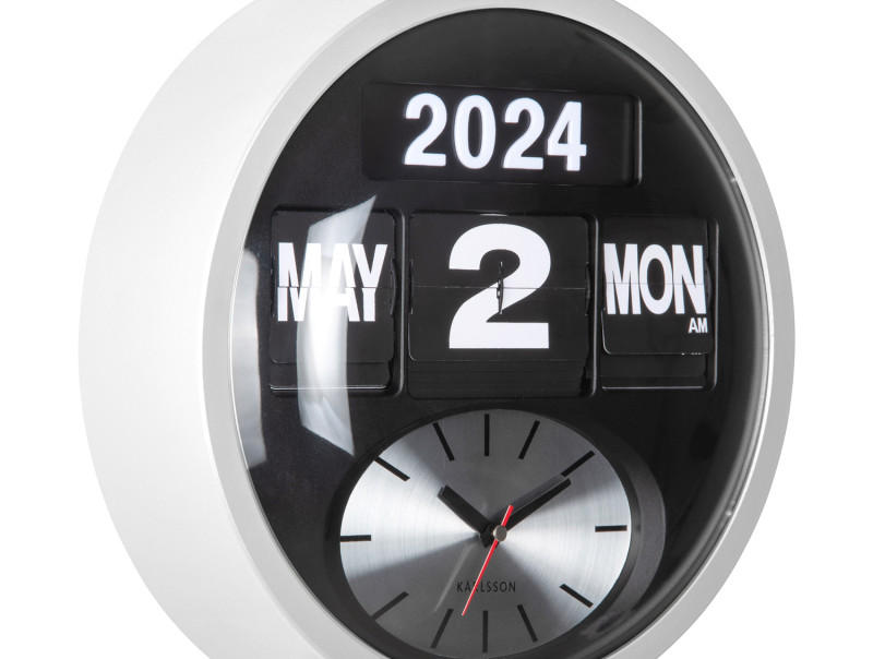 Wall Clock Round Flip KA6030BK Black