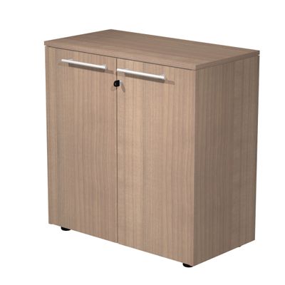 Armoire basse Flora - L82,8xP43xH81,4 cm - portes mélaminés - 1 étagère - merisier arabis