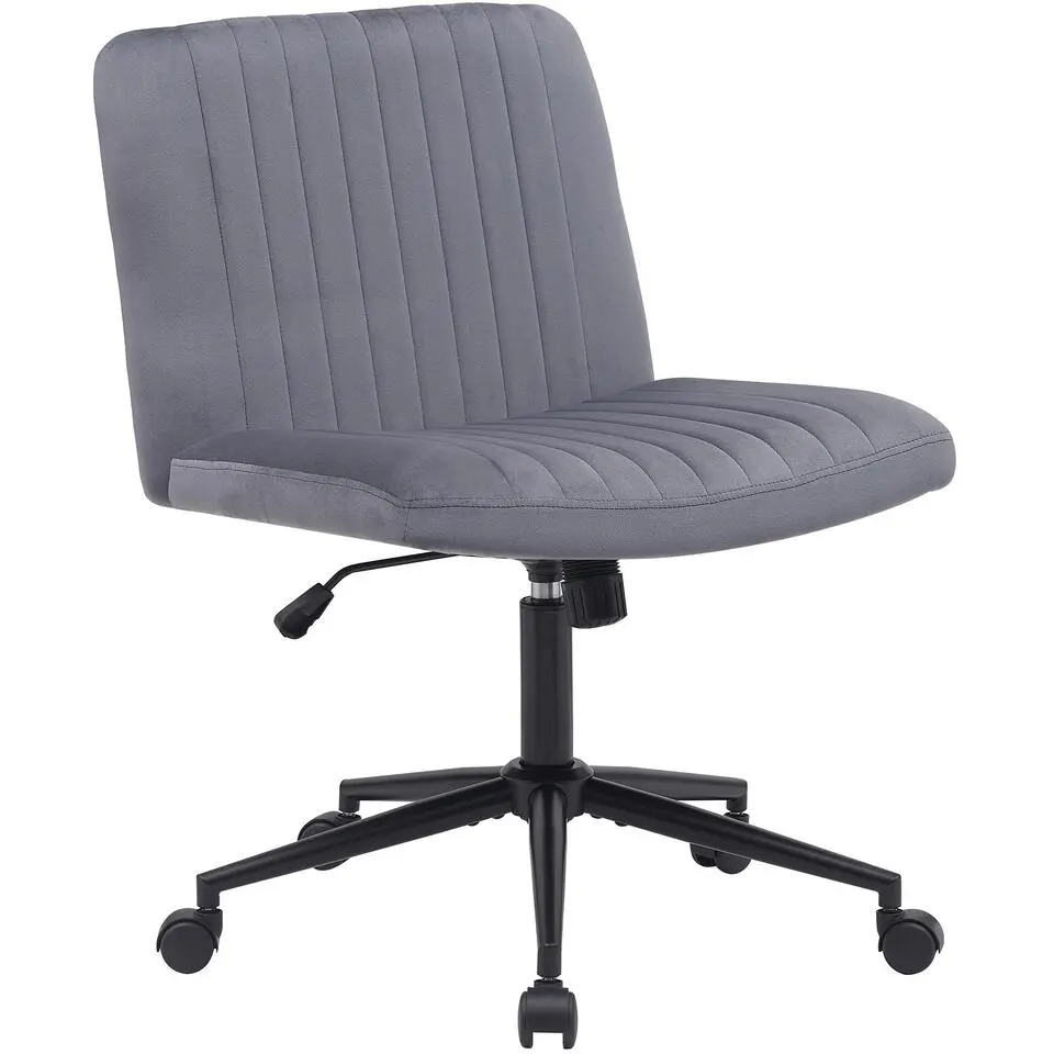 CLP Bureaustoel Kingman zwart Frame - Fluweel - donkergrijs