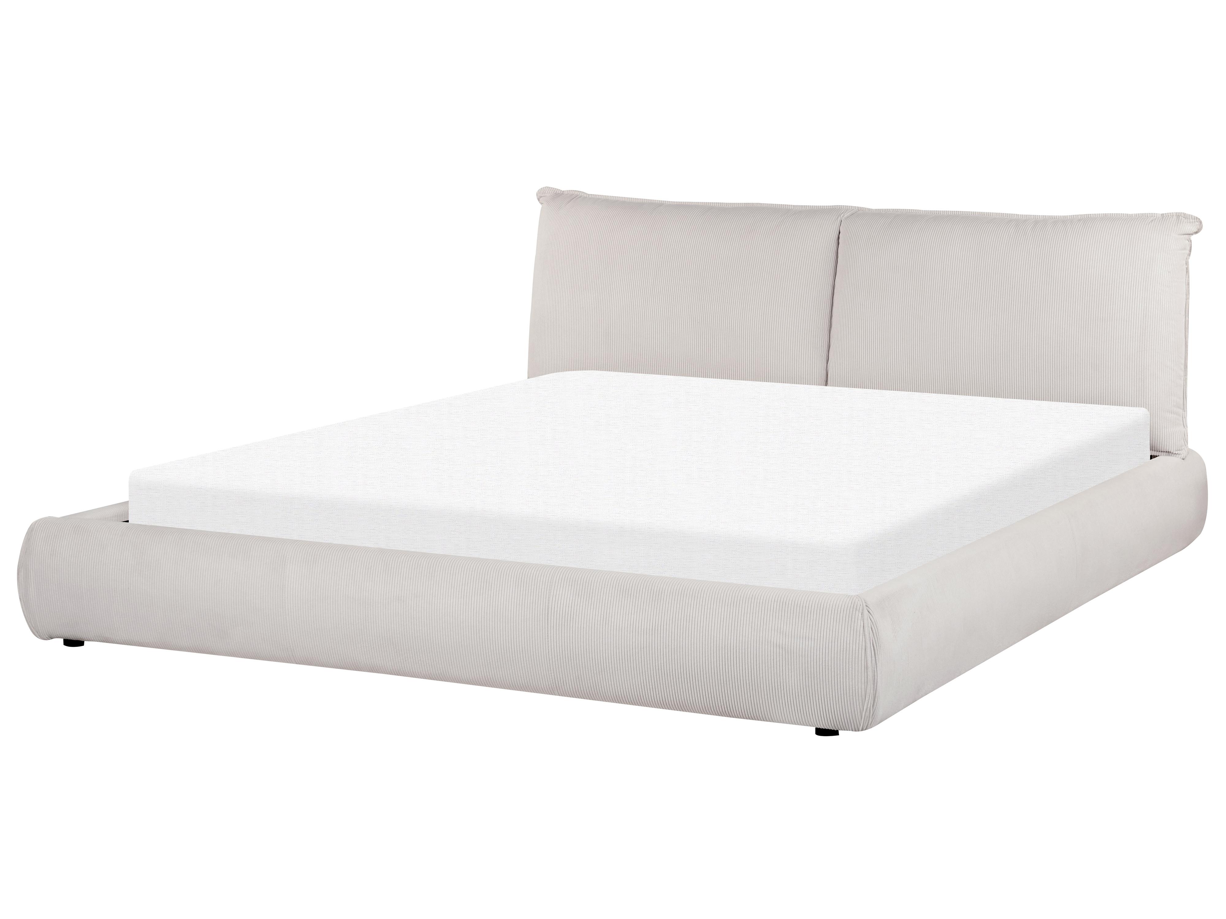 Bed Corduroy VINAY 180 x 200 cm Lichtbeige